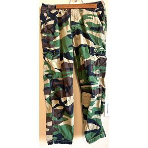Zara Woman Premium Denim Collection The Straight Cargo Camouflage Pant Size 6